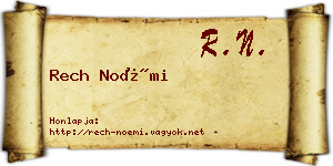 Rech Noémi névjegykártya